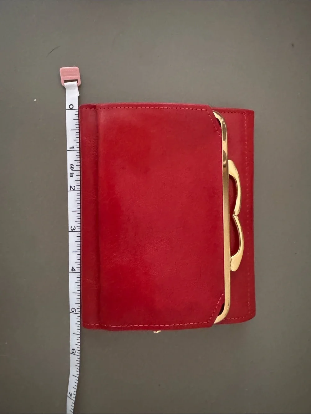 Vintage 60s 70s Amity Red Cowhide Leather Wallet